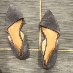 J Crew Pointed D’orsay Suede Flats